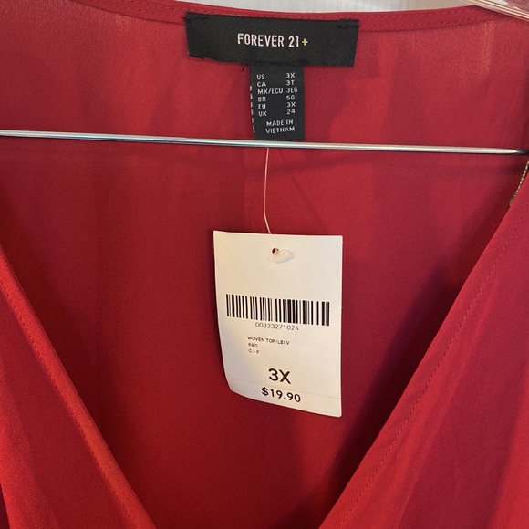 Red Flow’y Blouse sz 3XL New w tags - Picture 2 of 4